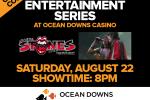 Promo poster for Ocean Downs Entertainment Series: The Sounds live show, Saturday, August 22 at 8 PM only.